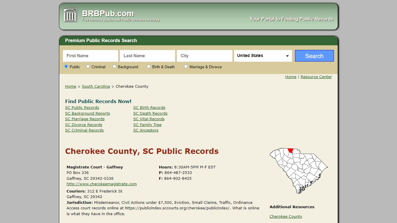 Cherokee County Public Records | Search South Carolina ...